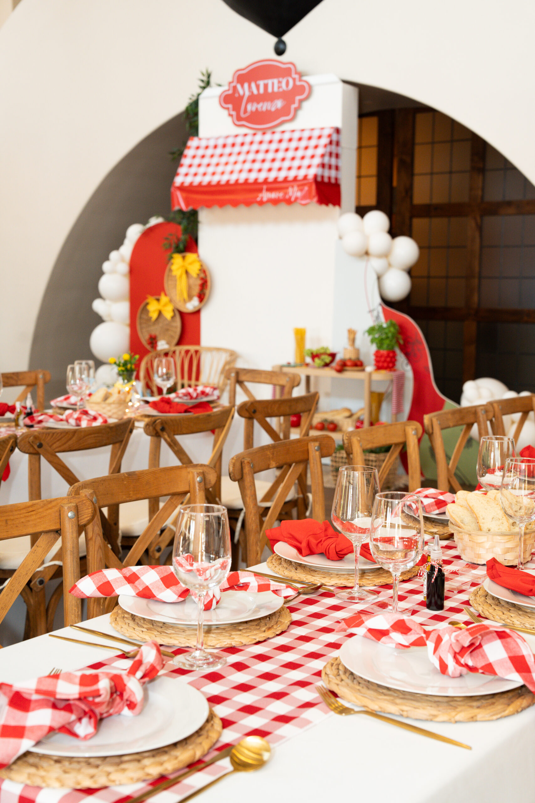 Baby shower party setup with modern tablescape by Fiesta Events in San Diego