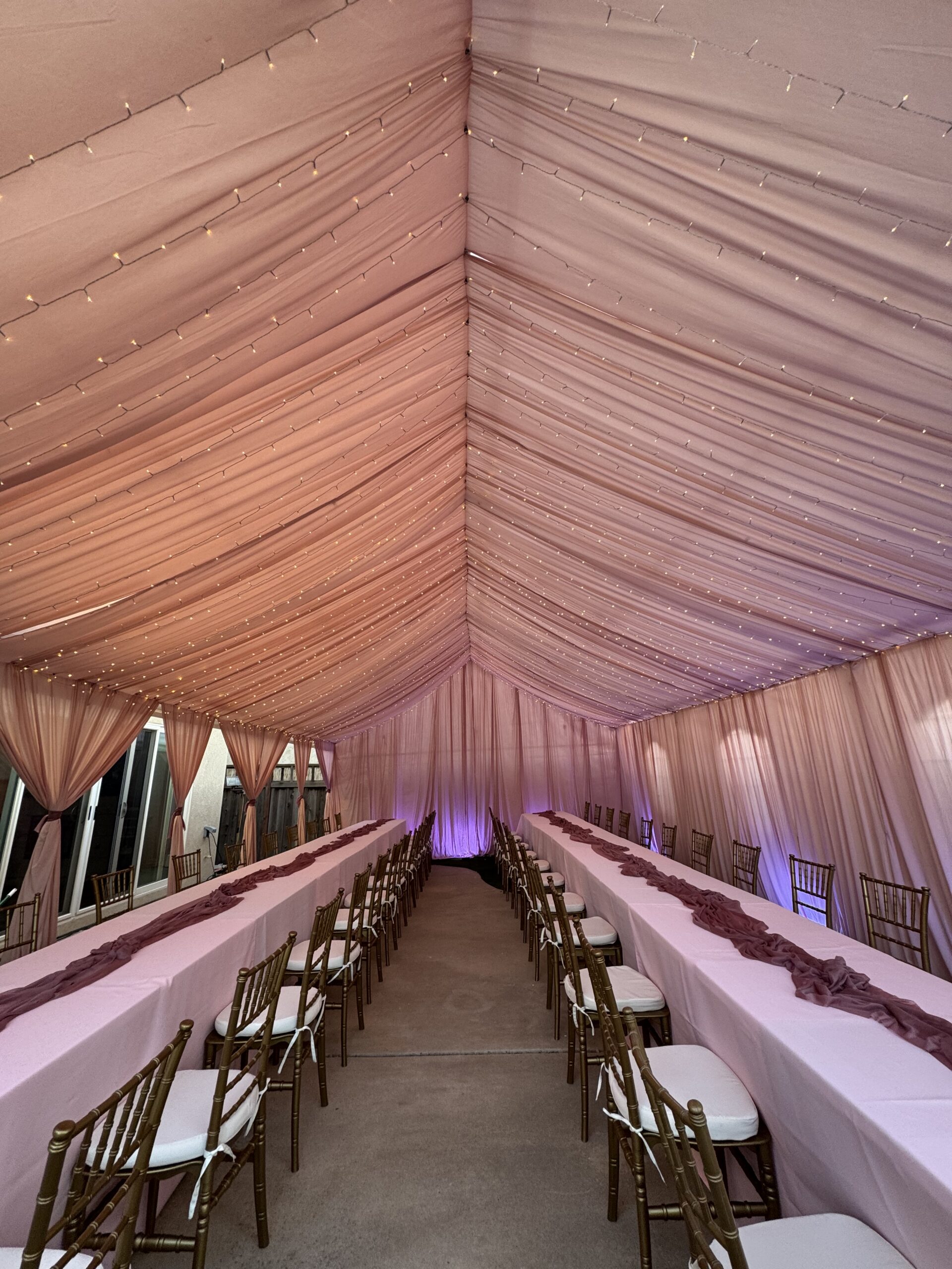 Draped canopy event