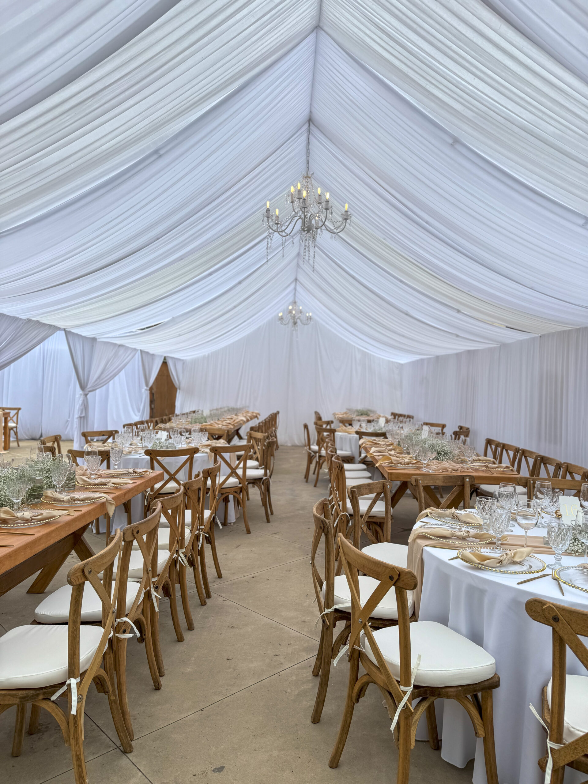 Draped canopy event