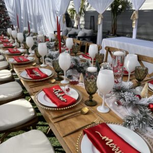 Christmas Table Setup rental san diego