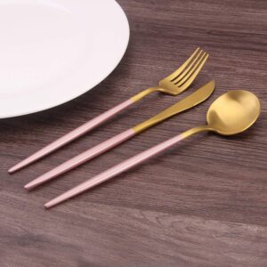 Luxury Pink & Gold Flatware Set