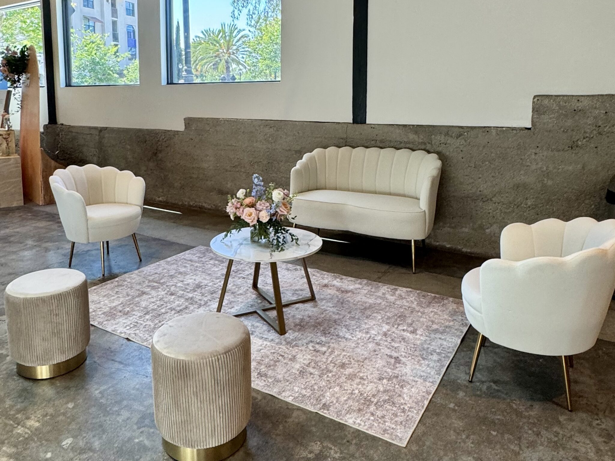 Modern lounge wedding furniture rental San Diego