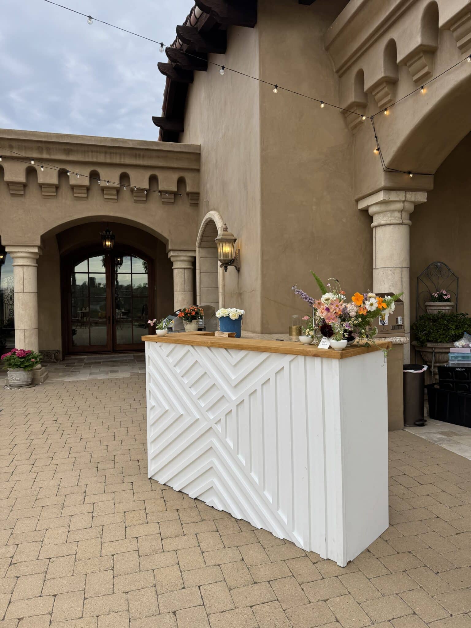 Modern White Bar rental for weddings and events in San Diego